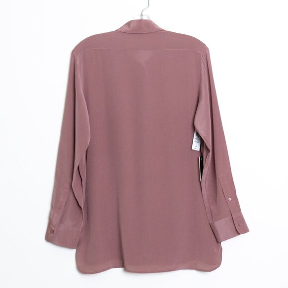 Aritzia Babaton Academy 100% Silk Blouse Button Up Red Willow Mauve Pink - Picture 2 of 13
